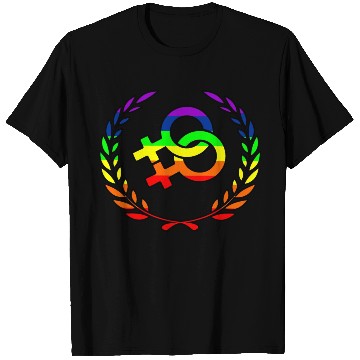 Discover Rainbow lesbians pride logo laurel wreath T Shirts