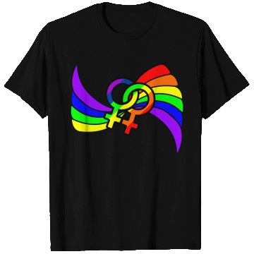 Discover Gender lesbians logo in rainbow colors T Shirts