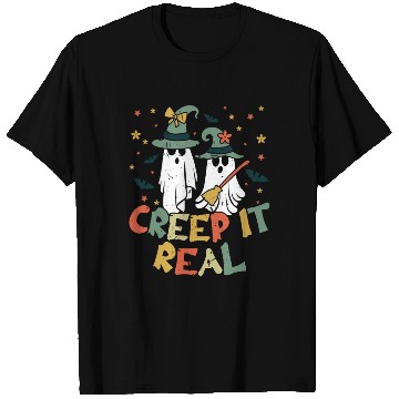 Discover Retro Vintage Ghost Witch Lazy Creepy Halloween T Shirts