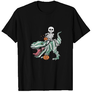 Discover Skeleton Dinosaur Funny Lazy Creepy Halloween T Shirts
