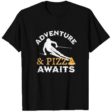 Discover Adventure And Pizza Awaits | Downhill Skiing Lover T Shirts