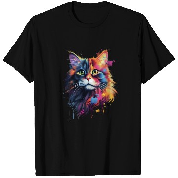 Discover Color Explosion Persian Cat Art T Shirts