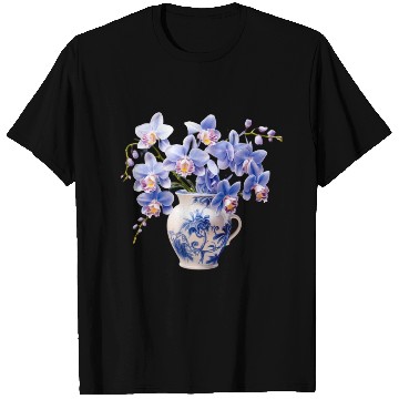 Discover Blue Orchids in a Vase Graphic T Shirts