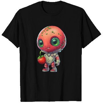 Discover Red Alien Strawberry: Cute Fusion T Shirts