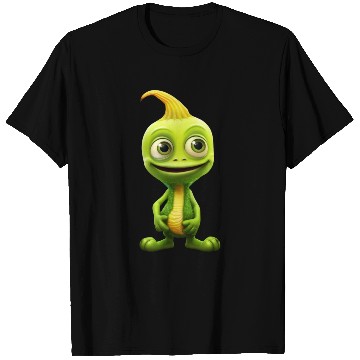 Discover Green Alien & Pumpkin: Unexpected Encounter T Shirts