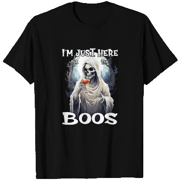Discover Just Here For The Boos Scary Skeleton T Shirts