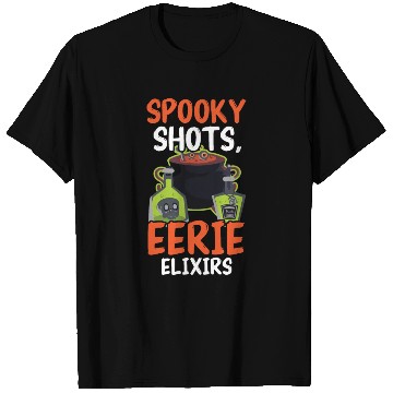 Discover Spooky Shots Eerie Elixirs Bartender Halloween T Shirts