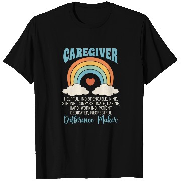 Discover Caregiving Caregiver Helpful Independent Caregiver T Shirts
