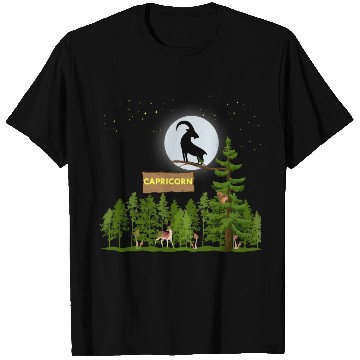Discover Zodiac Sign Capricorn Astrology Wild Forest T Shirts
