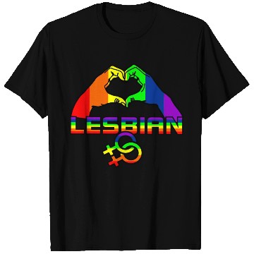 Discover Hands with heart in rainbow colors lesbian pride l T Shirts