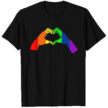 Discover Rainbow hand, hand gesture love T Shirts