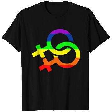 Discover Gender lesbian logo with rainbow T Shirts