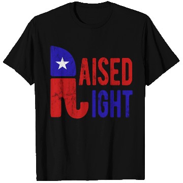 Discover Raised Right Proud Republican Elephant Logo Usa T Shirts