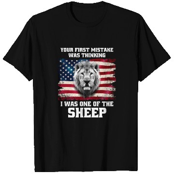 Discover American flag and lion T Shirts