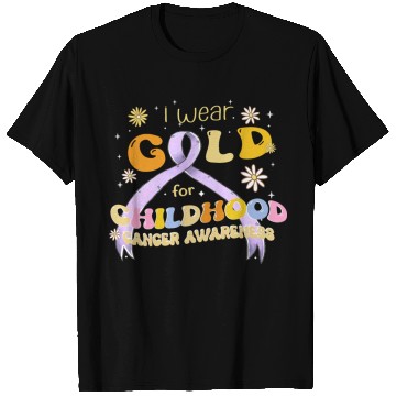 Discover I Wear Gold For Childhood Cancer Awareness T Shirts