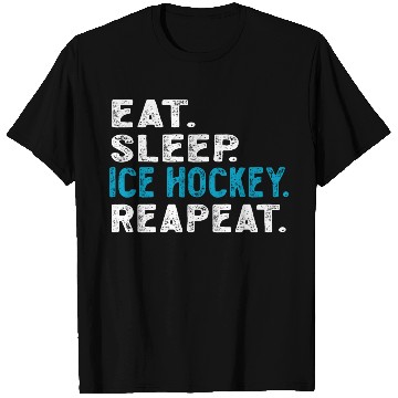 Discover Eat Sleep Hockey Repeat Funny Ice Hockey T Shirts