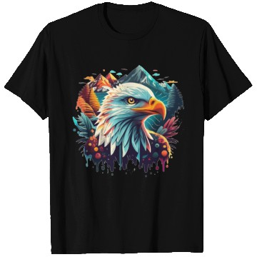 Discover Eagle in front of mountains T Shirts