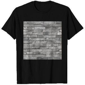 Discover Gray Stone Brick Wall Pattern T Shirts