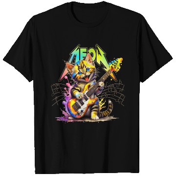 Discover Metal Meow Kitty - Rainbow T Shirts