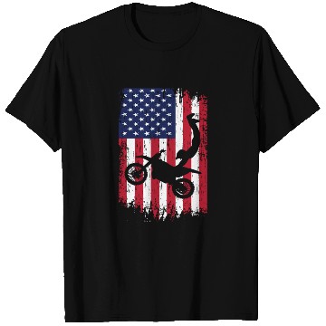Discover Supercross Freestyle Motocross American Flag T Shirts
