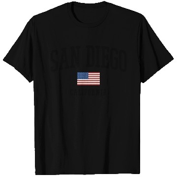 Discover San Diego - California - USA Flag T Shirts