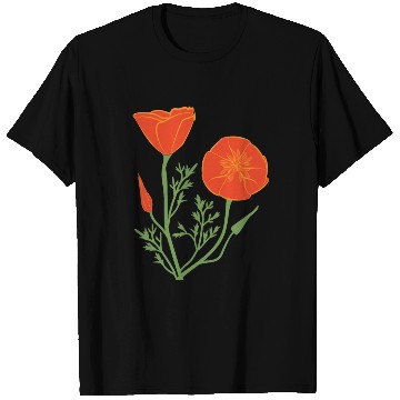 Discover California Poppies on Clear Background T Shirts