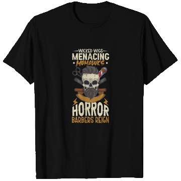 Discover Horror Barber Spooky Hairdresser Hairstylist Hair T Shirts