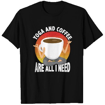 Discover Yoga and Coffee Are All I Need Retro T Shirts