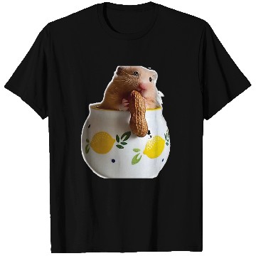 Discover Beautiful hamster Caramella holding a peanut T Shirts