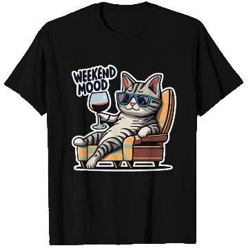 Discover Weekend Mood Cat Chill T Shirts