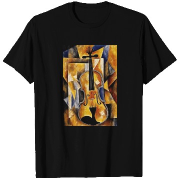 Discover Violin Painting with Geometric Art T Shirts