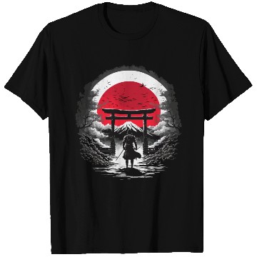Discover Moonlit Meadow Samurai Illustration T Shirts