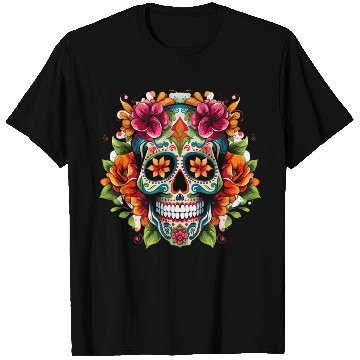 Discover Day of the Dead Iconic Sugar Skull T Shirts