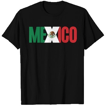 Discover Mexico: Vibrant Reflection of Flag Lettering T Shirts
