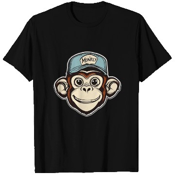 Discover Monkey Crazy Monkey Cool Monkey with Cap T Shirts