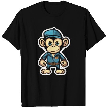 Discover Monkey Cute Monkey with Cap Monkey T Shirts