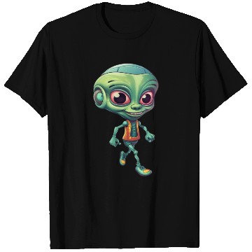Discover Funny Green Alien: Humorous Space Design T Shirts