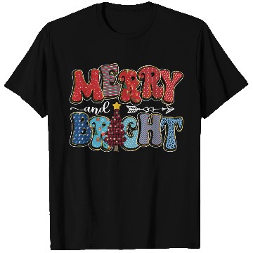 Discover Merry and Bright Chistmas Tree Cute Christmas T Shirts