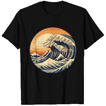 Discover Retro Great Ocean Waves T Shirts