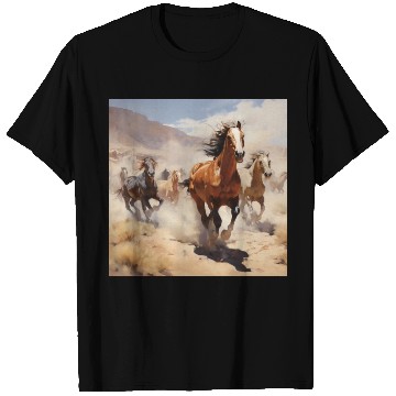 Discover wild horses running in the desert T Shirts