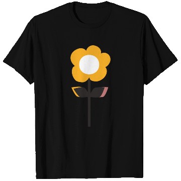 Discover Retro Flower Yellow T Shirts