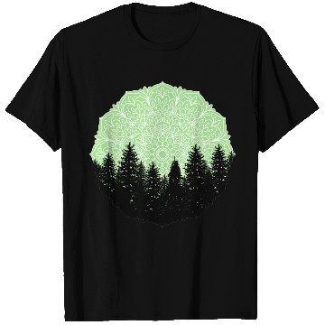 Discover Green Forest Mandala Pacific Northwest T Shirts