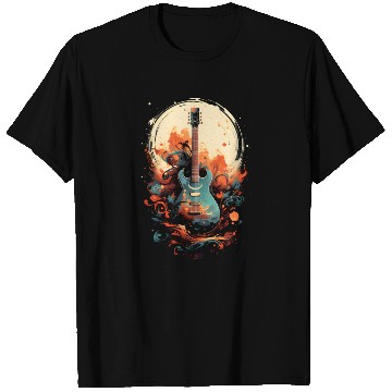 Discover Guitar Moon Color T Shirts