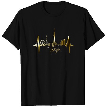 Discover Tokyo Skyline Heartbeat Japanese Heart Love Tokyo T Shirts