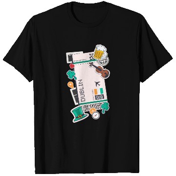 Discover Dublin Air Ticket Boarding Pass Plane Ireland T Shirts