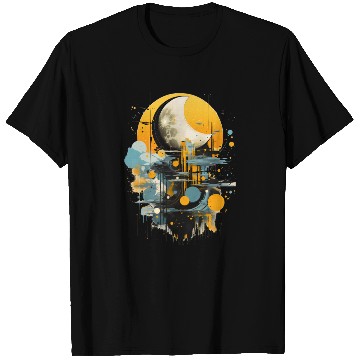 Discover Abstract Moon Over City T Shirts