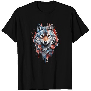 Discover Wolf artwork illustration T Shirts