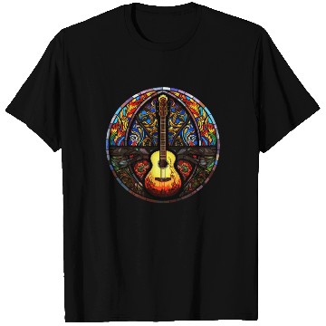 Discover Unique Holy Guitar Art Design - Stained Glass Art T Shirts