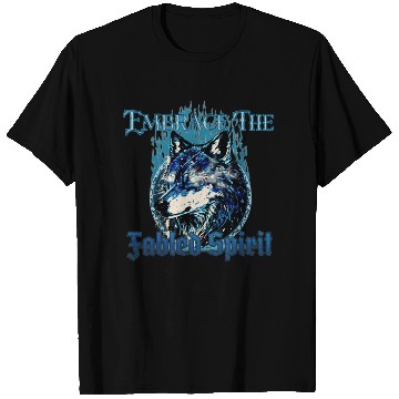 Discover Embrace The Fabled Spirit Wolf Blue T Shirts