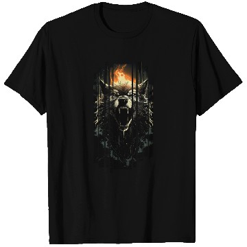Discover Fierce Wolf In The Dark Jungle Graphic T Shirts